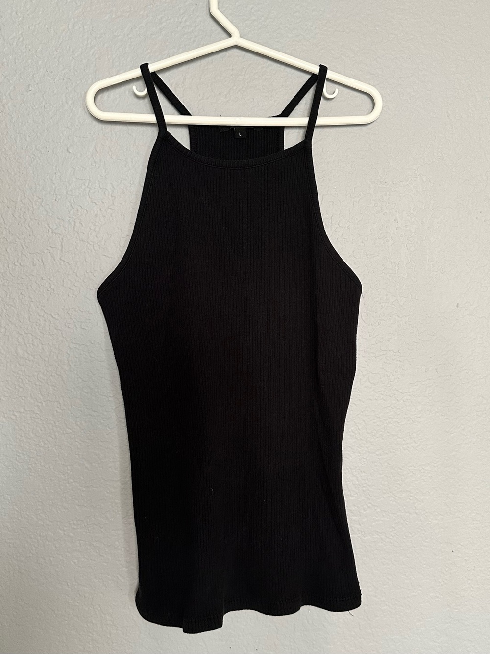 Black Ribbed Tank Top